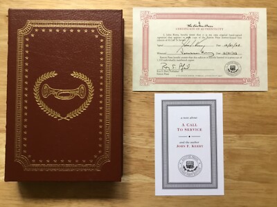 (SSG) Senator & Secretary of State JOHN KERRY Signed 1st Ed. Easton Press Book-image