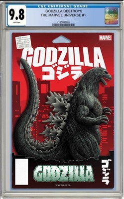 GODZILLA DESTROYS MARVEL UNIVERSE #1 JOHN TYLER CHRISTOPHER CGC 9.8 PRESALE 7/16-image