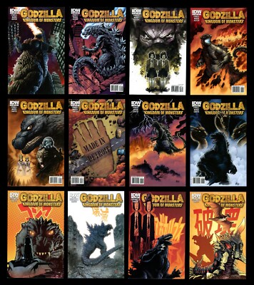 Godzilla Kingdom of Monsters Comic Set 1-2-3-4-5-6-7-8-9-10-11-12 Lot A IDW Toho-image