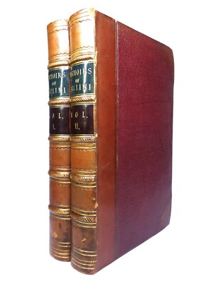 MEMOIRS OF BENVENUTO CELLINI 1823 THIRD EDITION LEATHER BOUND IN TWO VOLUMES-image