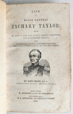 1847 LIFE of MAJOR GENERAL ZACHARY TAYLOR by JOHN FROST antique AMERICANA-image