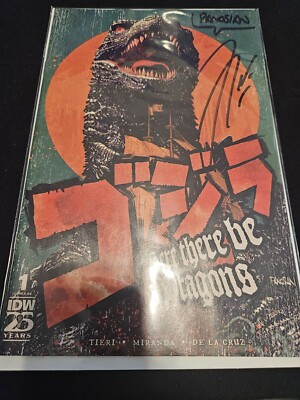 Godzilla Here There Be Dragons #1 NM SDCC 2024 Signed By Panosian & Tieri W/COA -image