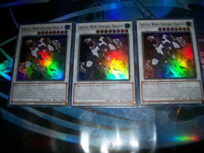3x Crystal Wing Synchro Dragon 1st Edition Ultra Rare RA02-EN029 Yu-Gi-Oh!-image