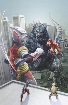 GODZILLA vs AVENGERS 1 1:100 MITSUHIRO ARITA VIRGIN VARIANT NM INCENTIVE RI 2025-image