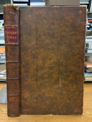 1721 Works of Geoffrey Chaucer + Life of, First John Urry Edition Signed Binding-image